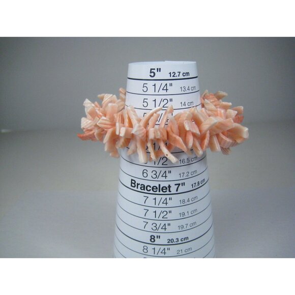 Pink Shell Bracelet Vintage Chunky Beaded Summer Ocean Sea Beach Bangle - Picture 8 of 9